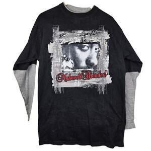 Makaveli Branded Long Thermal Sleeve Size L Tupac Print Shirt